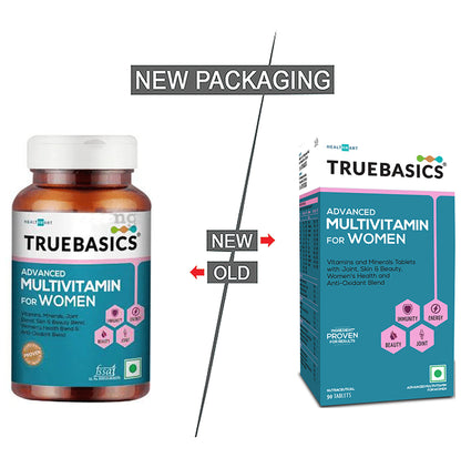 TrueBasics Advanced Multivitamin for Women | With Antioxidants for Joints, Skin, Immunity & Energy | Tablet