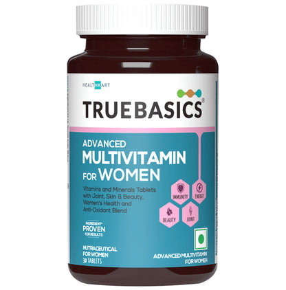 TrueBasics Advanced Multivitamin for Women | With Antioxidants for Joints, Skin, Immunity & Energy | Tablet - Classic Derma