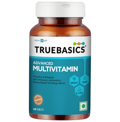 TrueBasics Advanced Multivitamins with Minerals | For Immunity, Energy & Antioxidant Support | Tablet - Classic Derma