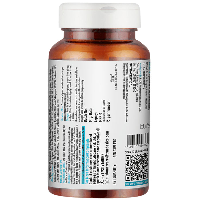 TrueBasics Advanced Multivitamins with Minerals | For Immunity, Energy & Antioxidant Support | Tablet