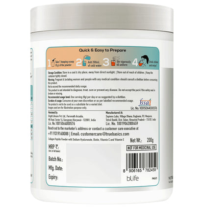 TrueBasics CollaSkin Marine Collagen Peptides for Youthful Glowing Skin Powder Orange