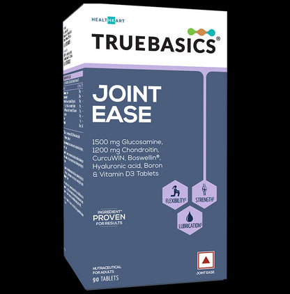 TrueBasics Joint Ease with Glucosamine, Chondroitin, Hyaluronic Acid & D3 | For Flexibility, Strength & Lubrication | Tablet - Classic Derma