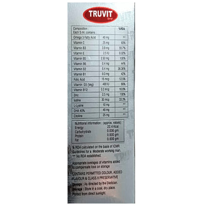 Truvit Syrup Strawberry