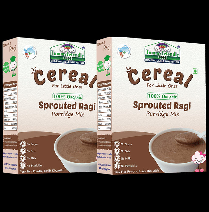 TummyFriendly Foods Sprouted Ragi Cereal Porridge Mix (200gm Each) - Classic Derma