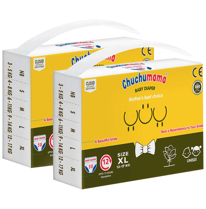 Chuchumama Taped Style Baby Diaper (50 Each) XL - Classic Derma