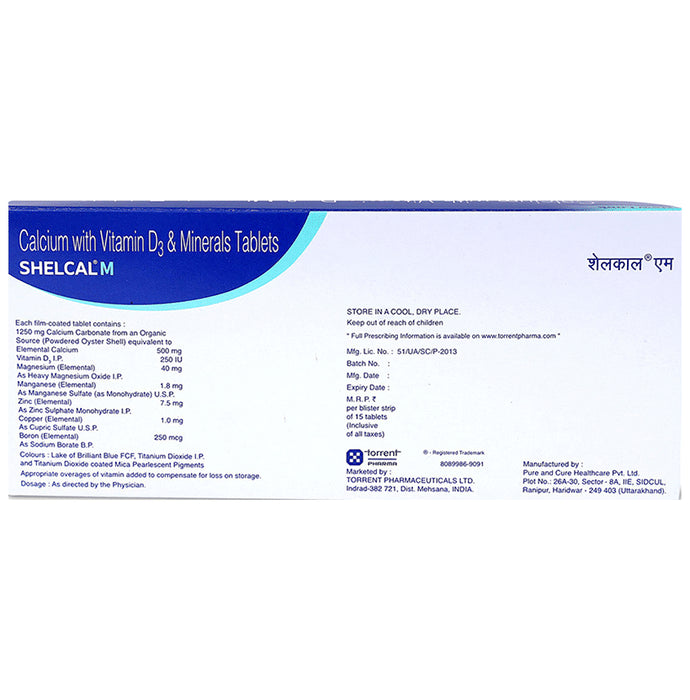Shelcal -M Tablet with Calcium, Vitamin D3 & Minerals | Bone, Joint & Muscle Care