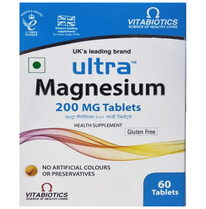 Ultra Magnesium 200mg Tablet | Mineral Support Tablet Gluten Free - Classic Derma