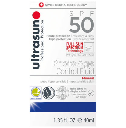 Ultrasun Photo Age Control Fluid Sunscreen SPF 50 Mineral - Classic Derma