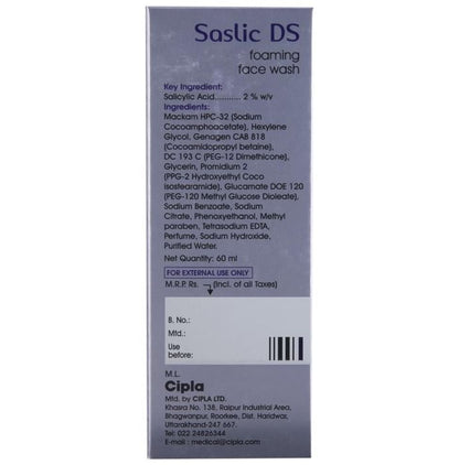 Saslic DS Foaming Face Wash with Salicylic Acid | pH 5.5