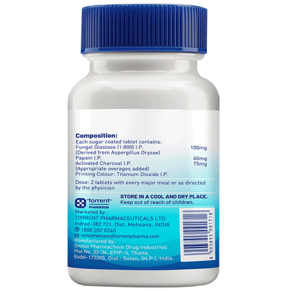 Unienzyme Tablet with Activated Charcoal | For Indigestion, Bloating & Gas | Stomach Care & Liver Care