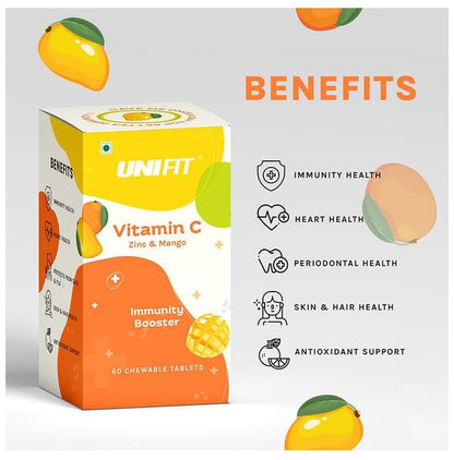 Unifit Combo Pack of Vitamin C Zinc & Orange Chewable Tablet & Vitmain C Zinc & Mango Chewable Tablet (60 Each)