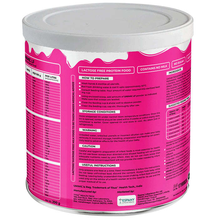 Unimil Unimil LF Baby Food Powder Lactose and Sucrose Free