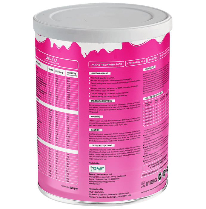Unimil Unimil LF Baby Food Powder Lactose and Sucrose Free