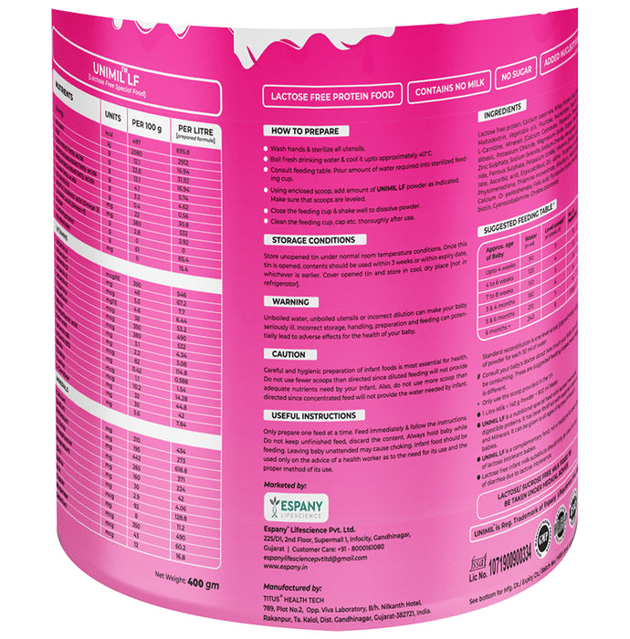 Unimil Unimil LF Baby Food Powder Lactose and Sucrose Free