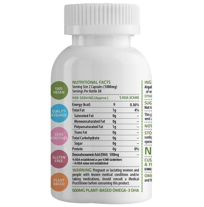 Unived Ovegha 500mg Omega 3 DHA Vegan Liquid Capsule