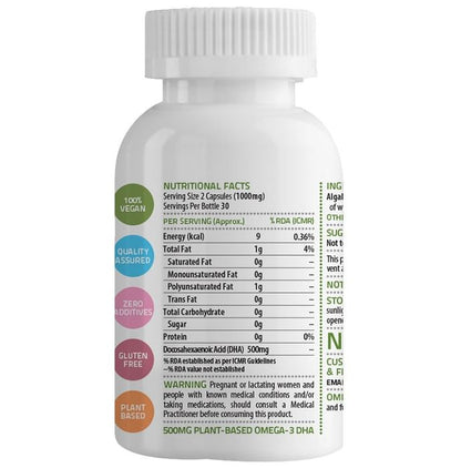 Unived Ovegha 500mg Omega 3 DHA Vegan Liquid Capsule