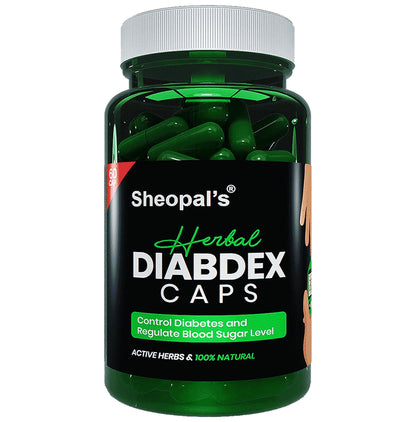 Sheopal's Ayurvedic Herbal Diabdex Diabetes Care Capsule For Manage Blood Sugar Level | Help Increase Insulin | Help Increase Energy Level | Goodness Of Vijaysar, Gudmar And Karela - Classic Derma