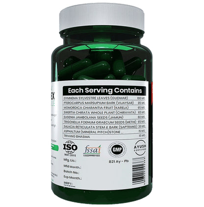 Sheopal's Ayurvedic Herbal Diabdex Diabetes Care Capsule For Manage Blood Sugar Level | Help Increase Insulin | Help Increase Energy Level | Goodness Of Vijaysar, Gudmar And Karela