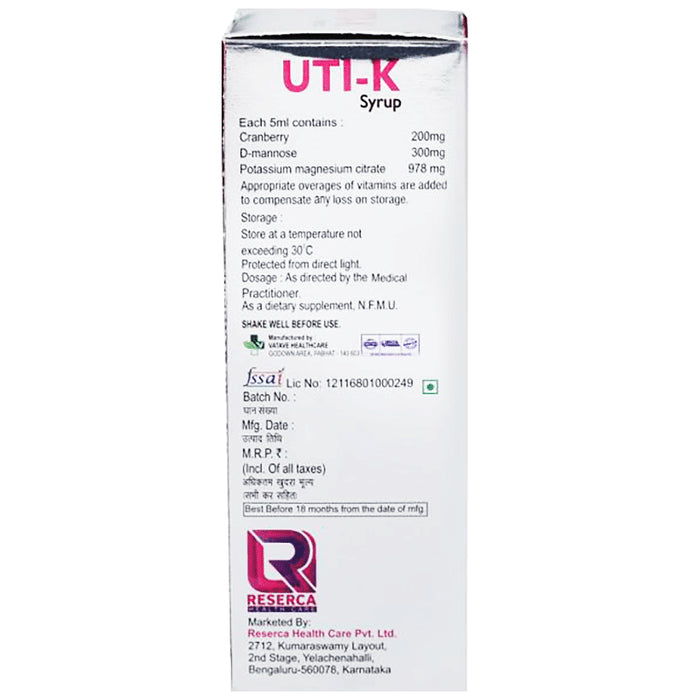 UTI-K Syrup Sugar Free