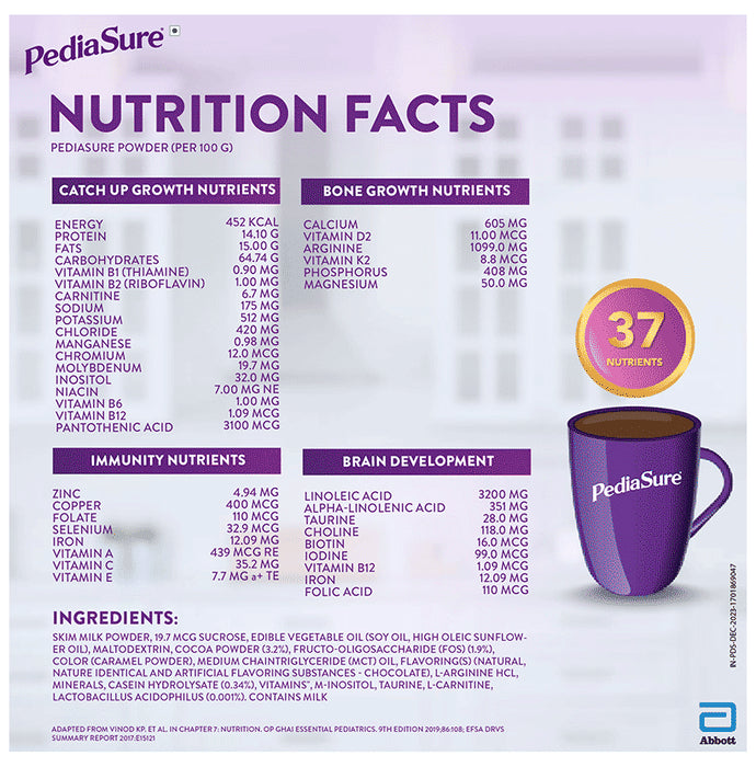 PediaSure Scientifically Designed Nutritional Drink for Kids Growth Premium Chocolate