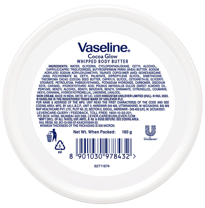 Vaseline Cocoa Glow Body Butter with Cocoa Butter Shea Butter Vitamin E