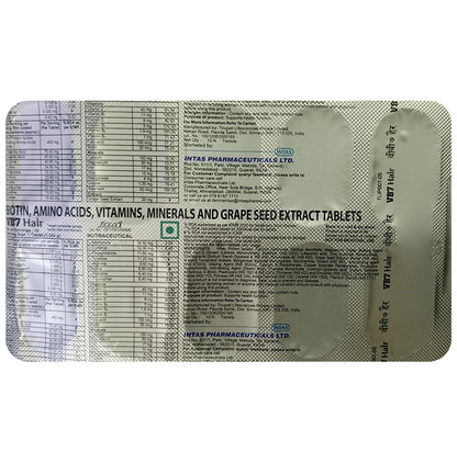 VB7 Hair Tablet with Biotin, Amino Acids, Vitamins, Minerals & Grape Seed Extract - Classic Derma