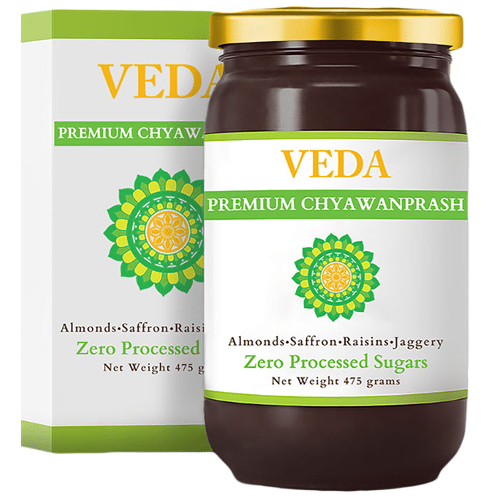 Veda Premium Chyawanprash with Almonds, Saffron, Raisins & Jaggery Sugar Free - Classic Derma