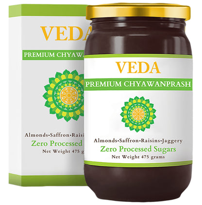 Veda Premium Chyawanprash with Almonds, Saffron, Raisins & Jaggery Sugar Free - Classic Derma