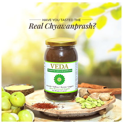 Veda Premium Chyawanprash with Almonds, Saffron, Raisins & Jaggery Sugar Free