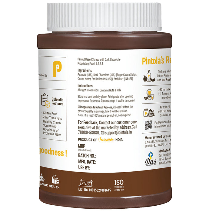 Pintola Dark Chocolate Peanut Butter Crunchy