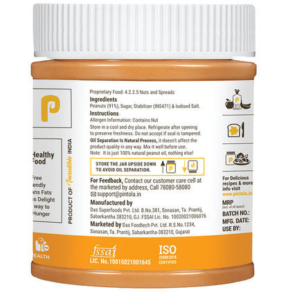 Pintola Classic Peanut Butter American Recipe Creamy