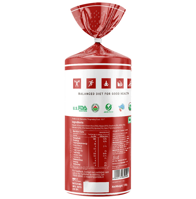 Pintola Organic Wholegrain Brown Rice Cake (130gm Each) LIghtly Salted & Multigrain Unsalted