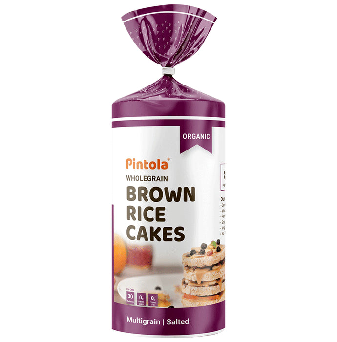 Pintola Organic Wholegrain Brown Rice Cake (130gm Each) Multigrain Salted - Classic Derma