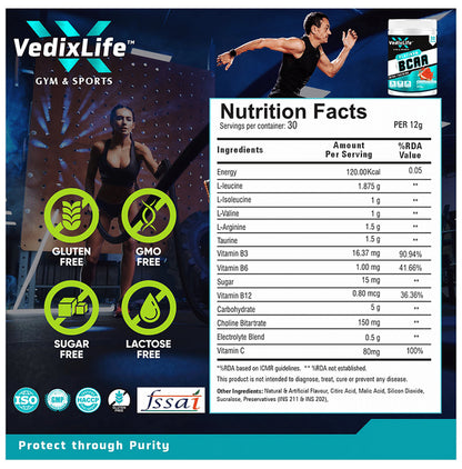 VedixLife Platinum BCAA Intra-Training Powder Watermelon