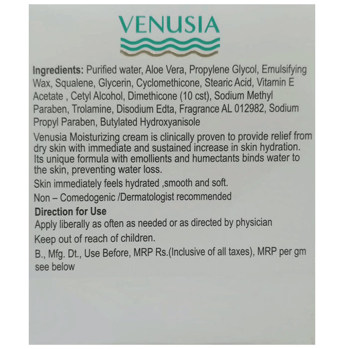 Venusia Moisturizing Cream with Squalene, Aloe Vera & Vitamin E | Face Care Product for Dry & Sensitive Skin