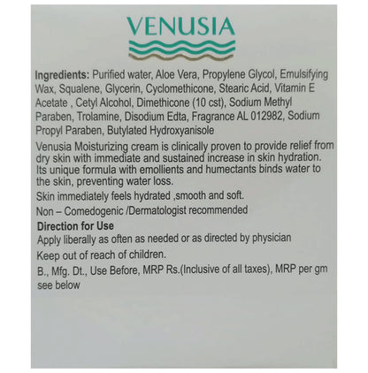 Venusia Moisturizing Cream with Squalene, Aloe Vera & Vitamin E | Face Care Product for Dry & Sensitive Skin