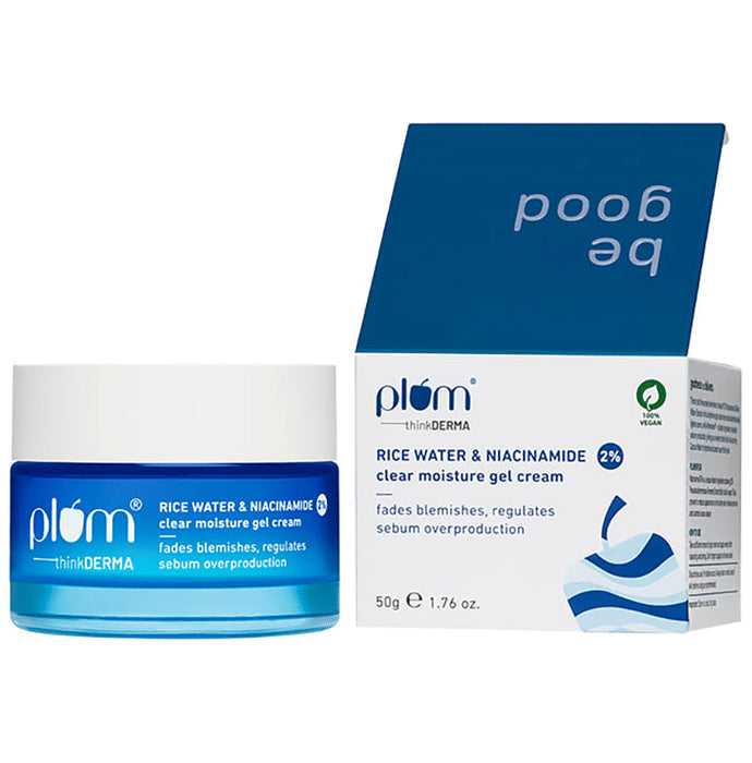 Plum 2% Rice Water & Niacinamide Clear Moisture Gel Cream - Classic Derma