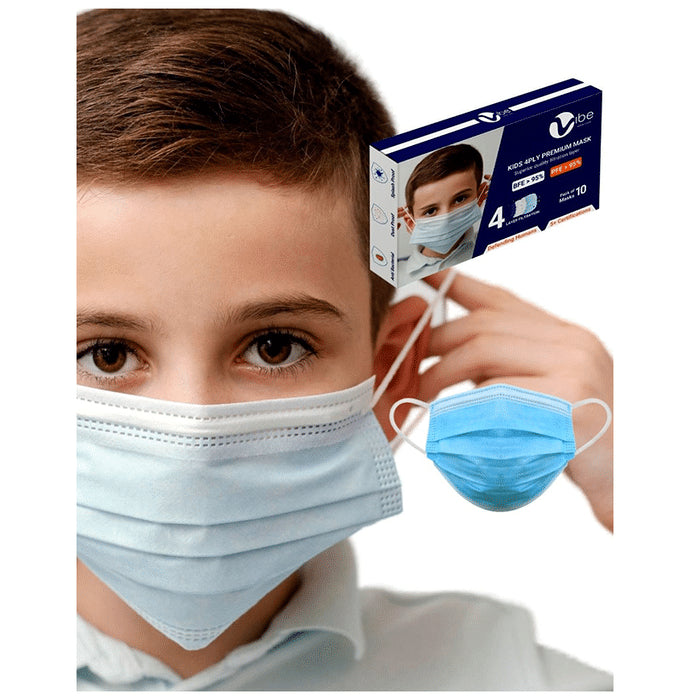 Vibe Kids 4 Ply Premium Mask Blue