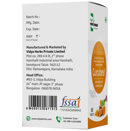 Vidya Herbs Curcubest Tablet | Cytoprotective & Antioxidant Tablet