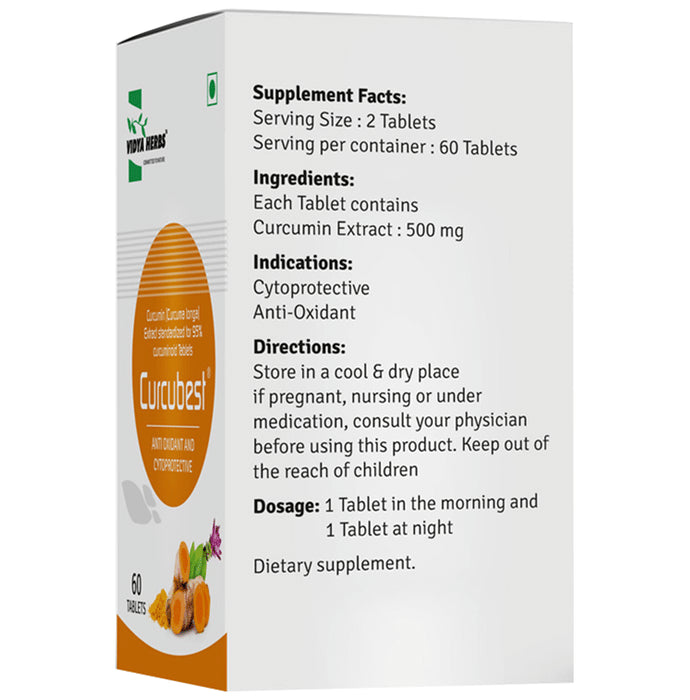 Vidya Herbs Curcubest Tablet | Cytoprotective & Antioxidant Tablet
