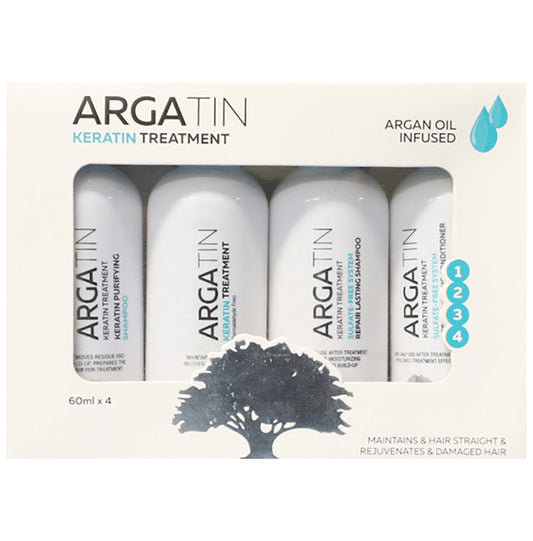Argatin Monodose Kit Keratin Smoothing Treatment Cream, Purifying Shampoo, Professional Keratin - Classic Derma