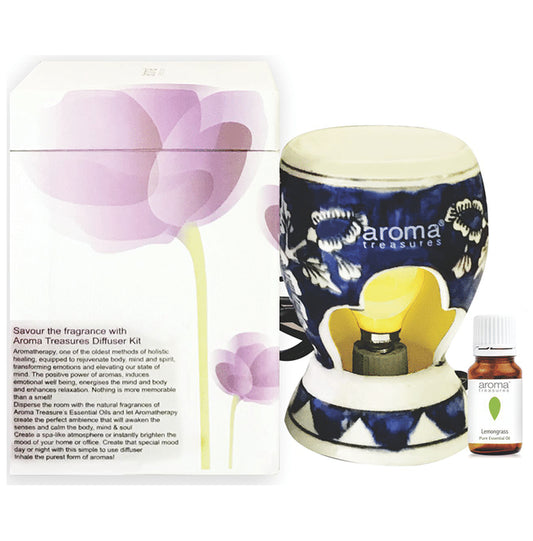 Aroma Treasures Electric Ceramic Diffuser ( 1 Bottle of Pure Essential Oil) - Classic Derma