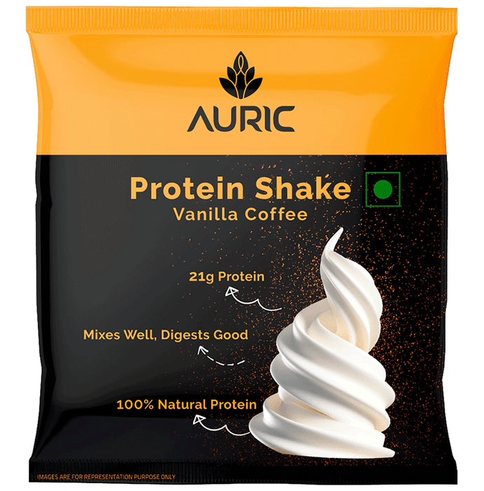Auric Combo Pack of Protein Shake Sachet (12) Dark Chocolate and (12) Vanilla Coffee Flavour (37gm Each)