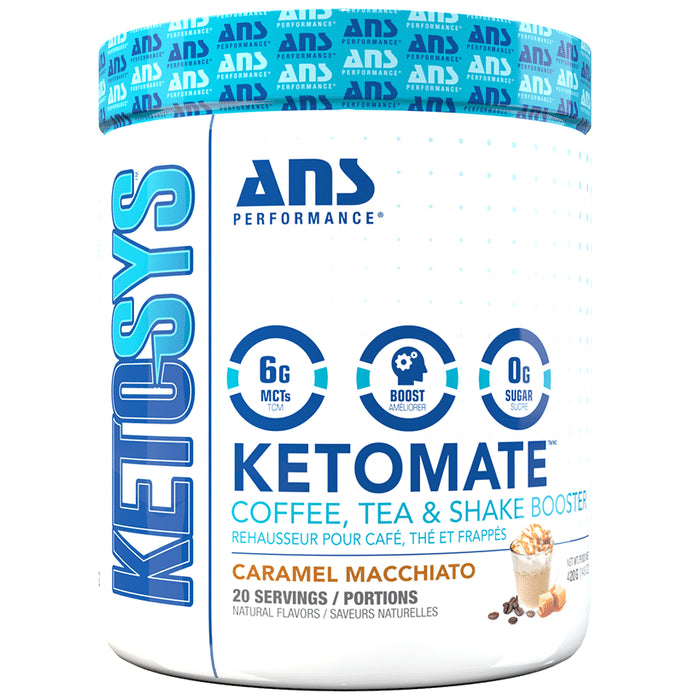 ANS Performance Caramel Macchiato Ketosys Ketomate Coffee, Tea & Shake Booster - Classic Derma