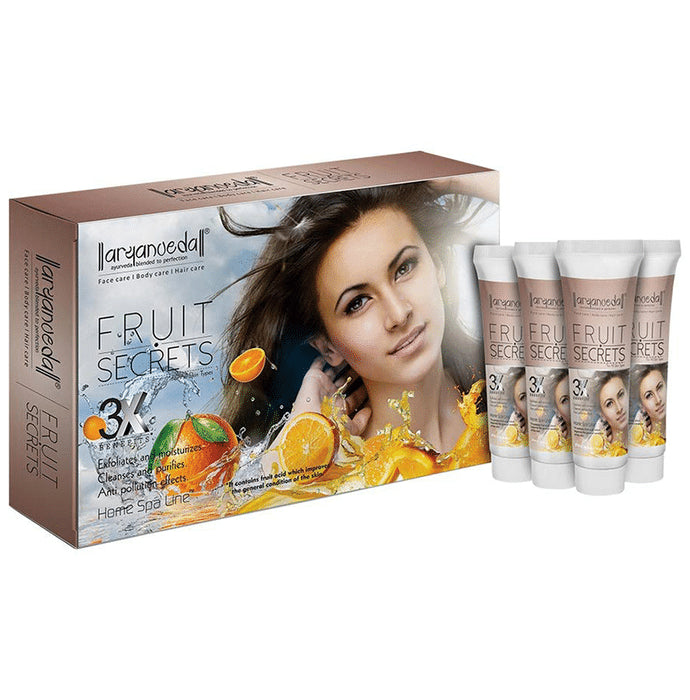 Aryanveda 3X Benefits Home Spa Fruit Secrets Kit - Classic Derma