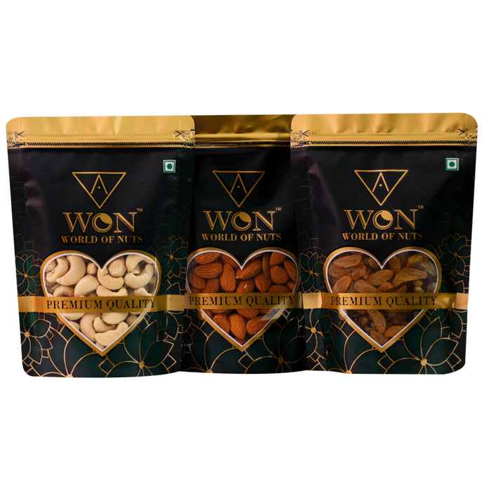 Awon Combo Pack of Cashew (235gm), Kishmish (260gm) & Almonds (240gm) - Classic Derma