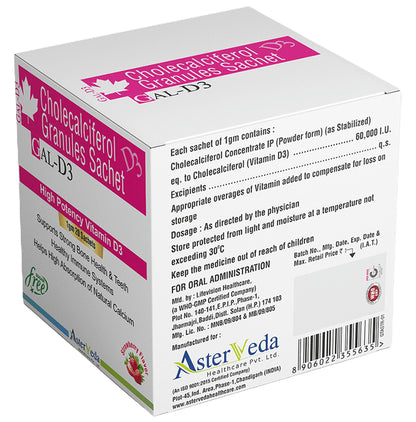 Asterveda Gal-D3 Sachet (1gm Each) Strawberry