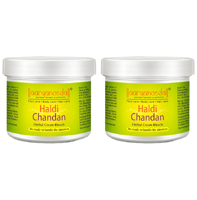 Aryanveda Haldi Chandan Herbal Cream Bleach (43gm Each) - Classic Derma