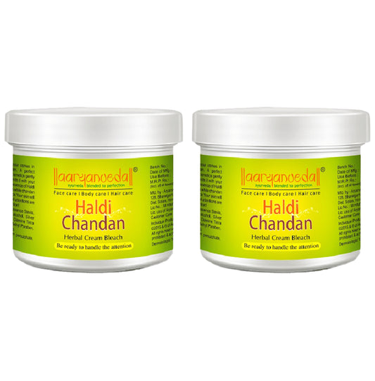 Aryanveda Haldi Chandan Herbal Cream Bleach (43gm Each) - Classic Derma