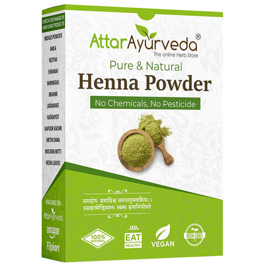 Attar Ayurveda Pure and Natural Henna Powder - Classic Derma